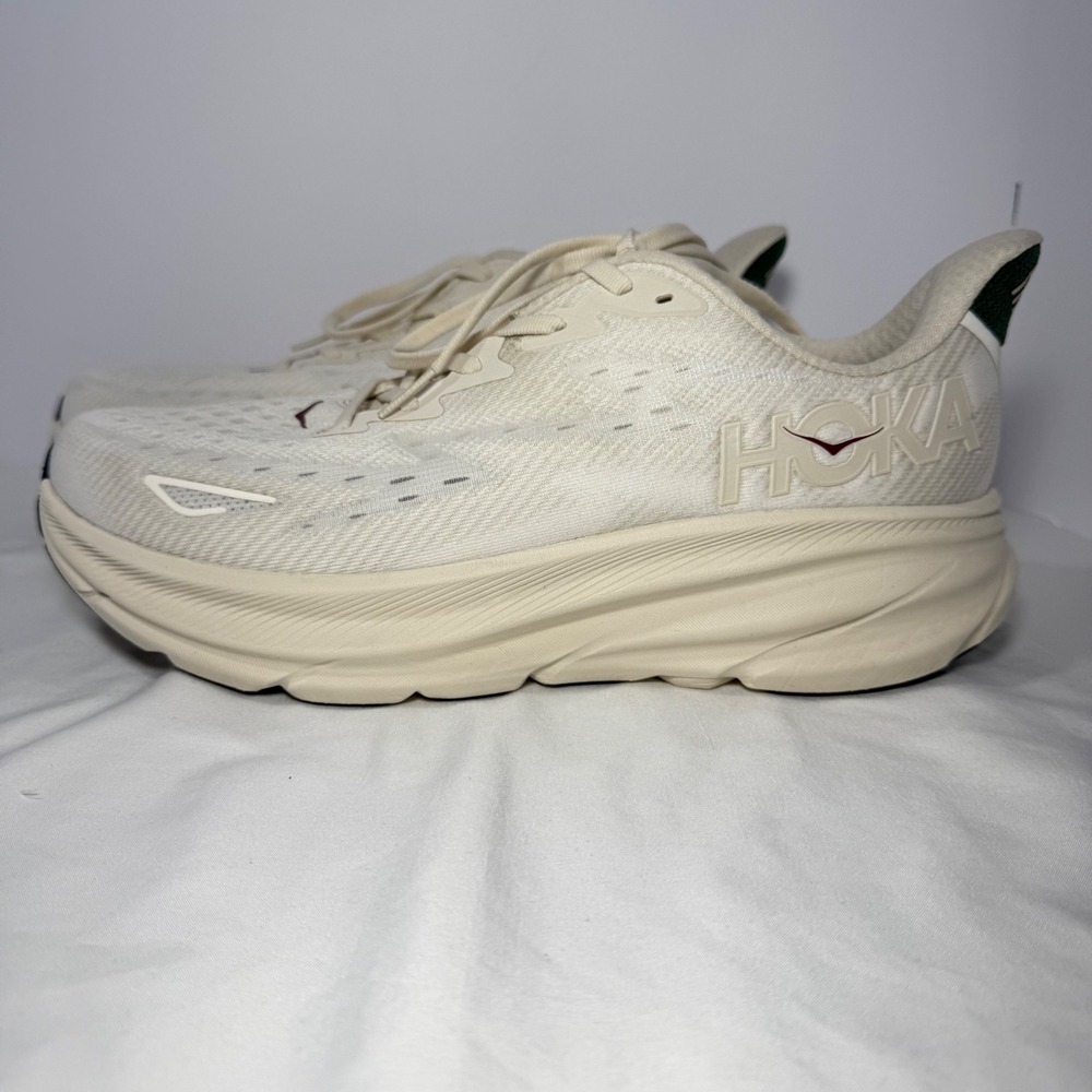 Hoka Clifton 9 Mens 10.5 Running Shoes Oat Milk Barley 1127895-OST Sneakers